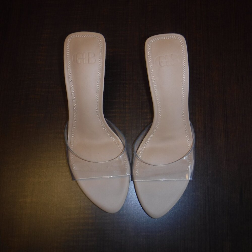 GB Gianni Bini Size 7 Clear Glass Heeled Slipper NWT $100